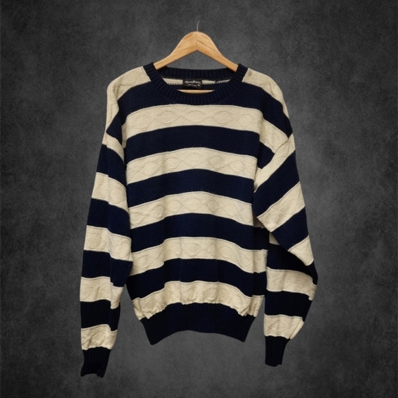 Vintage reed st james striped Knit oversized striped Sweater - Picture 2 of 7